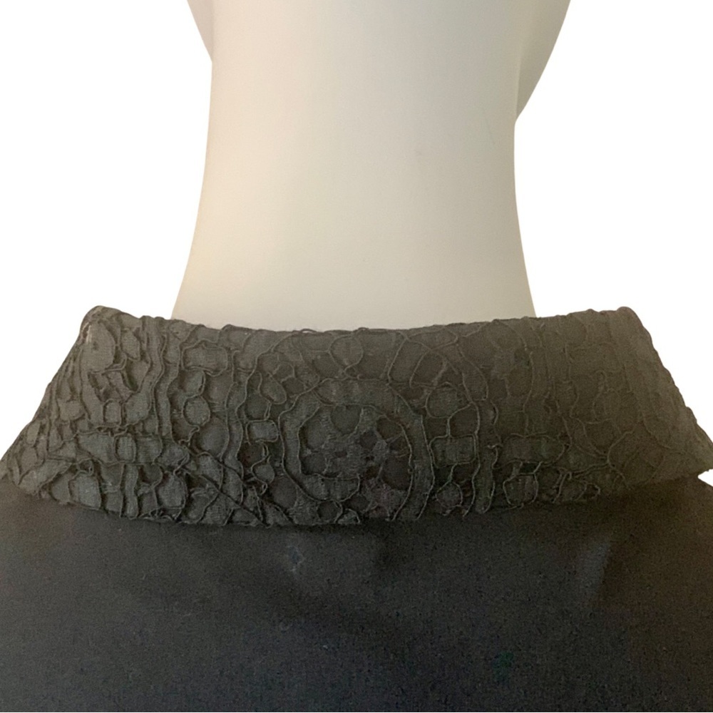 HUGO BOSS “Boresa” Blouse Stretch Poplin Lace Collar - Picture 12 of 16